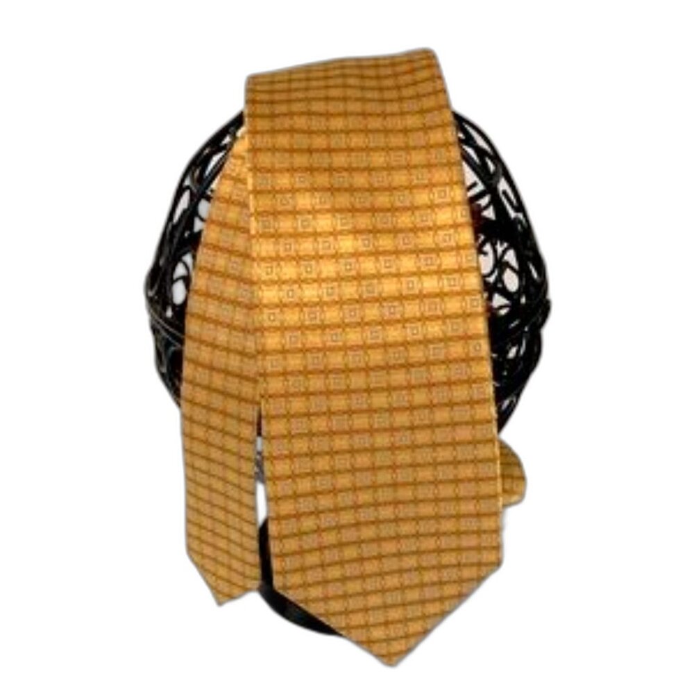 ARROW Silk Geometric Circles and Squares Mens Tie Neck Tie USA 58 x 3.75 inches
